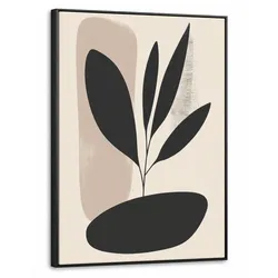 LEINWAND Bilder mit Rahmen - Pflanze - Beige - Japanisch - 60x80