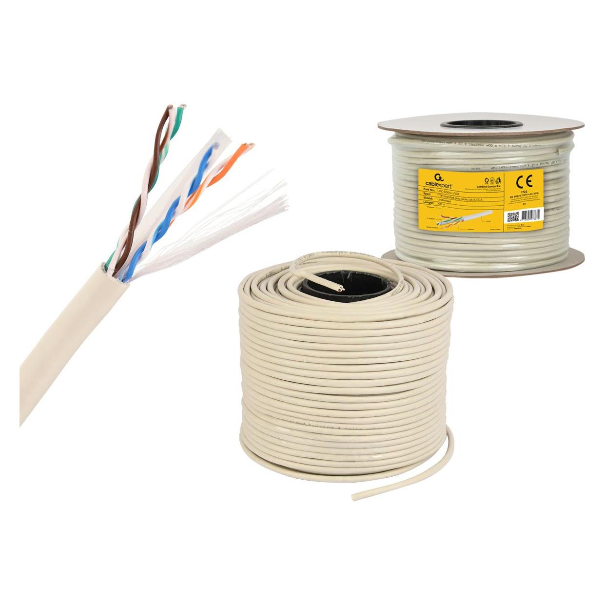 Gembird CAT6 UTP 100m Netzwerkkabel Grau U/UTP (UTP) (UTP, CAT6, 100 m) (UPC-6004-L/100)
