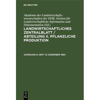 Dezember 1964, Gebundene Ausgabe von , De Gruyter, 978-3-11-261459-4