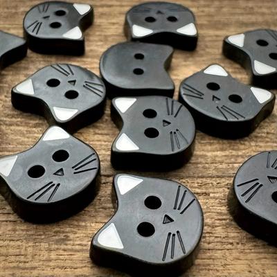 Uplifted Finds Cute Black Cat Resin Sewing Buttons Decorative Craft Fasteners Set Of 10 Cute Black Cat Resin Sewing Buttons Decorative Craft Fasteners Set Of 10