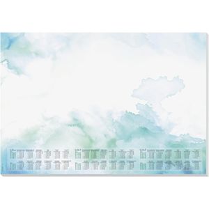 Sigel Schreibunterlage H6314, Watercolor Sea, Papier, 30 Blatt, mit Kalender, 59,5 x 41cm