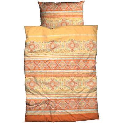 Bettwäsche CASATEX "Majella", gelb (gelb, orange), B/L: 155cm x 220cm, 1 Stk., 1 Stk., Satin, B/L: 80cm x 80cm, 2 Stk., Satin, Obermaterial: 100% Baumwolle, Bettwäsche, Bettwäsche, trendige, frische, ausdrucksvolle Farben