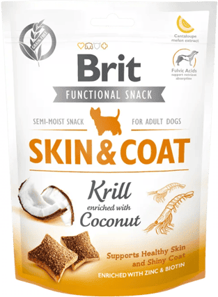 Brit Care Functional Snack Pele e Pelagem Krill e Coco 150g