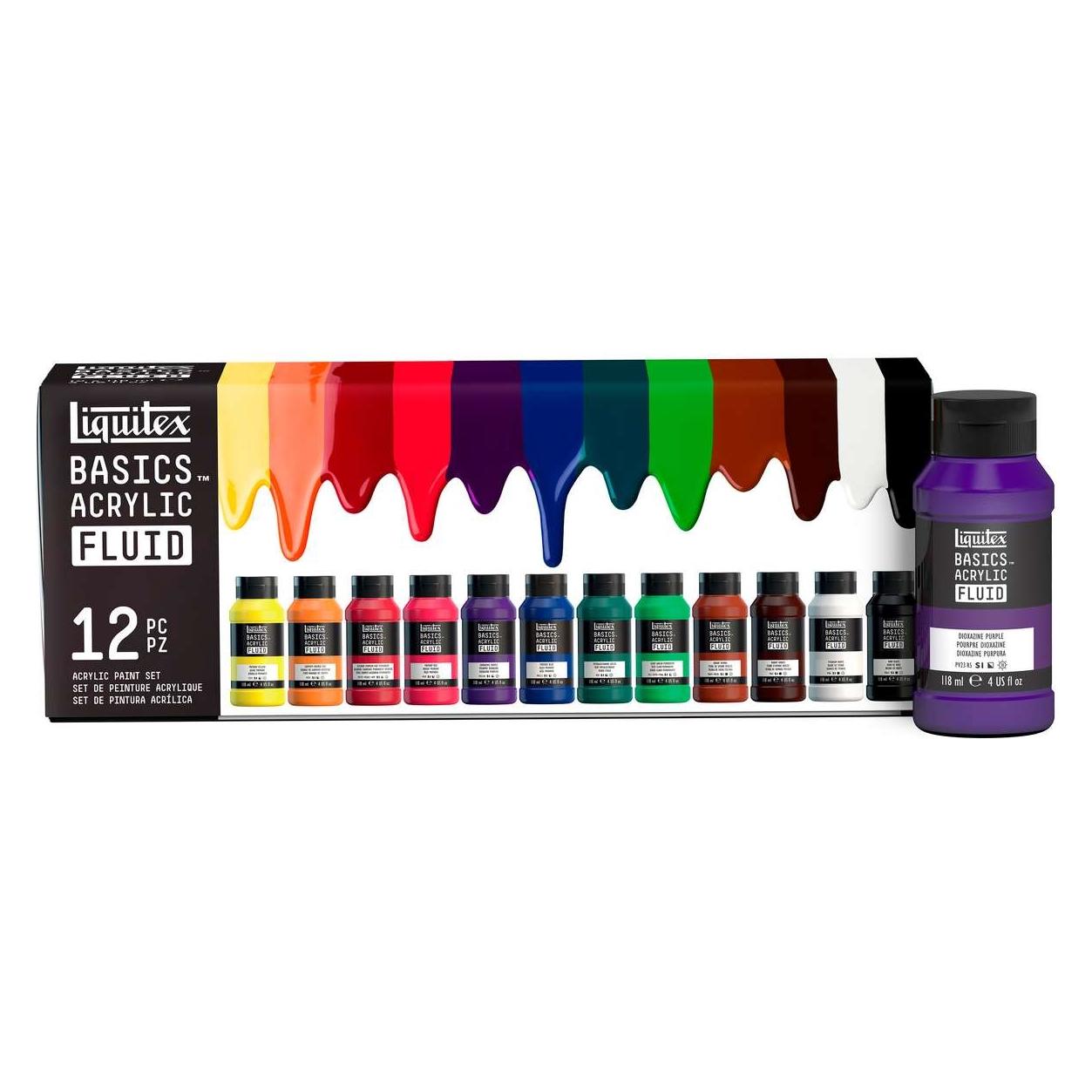 Winsor & Newton Basics acrylic fluid set 12x118ml row (118 ml) (3699431)