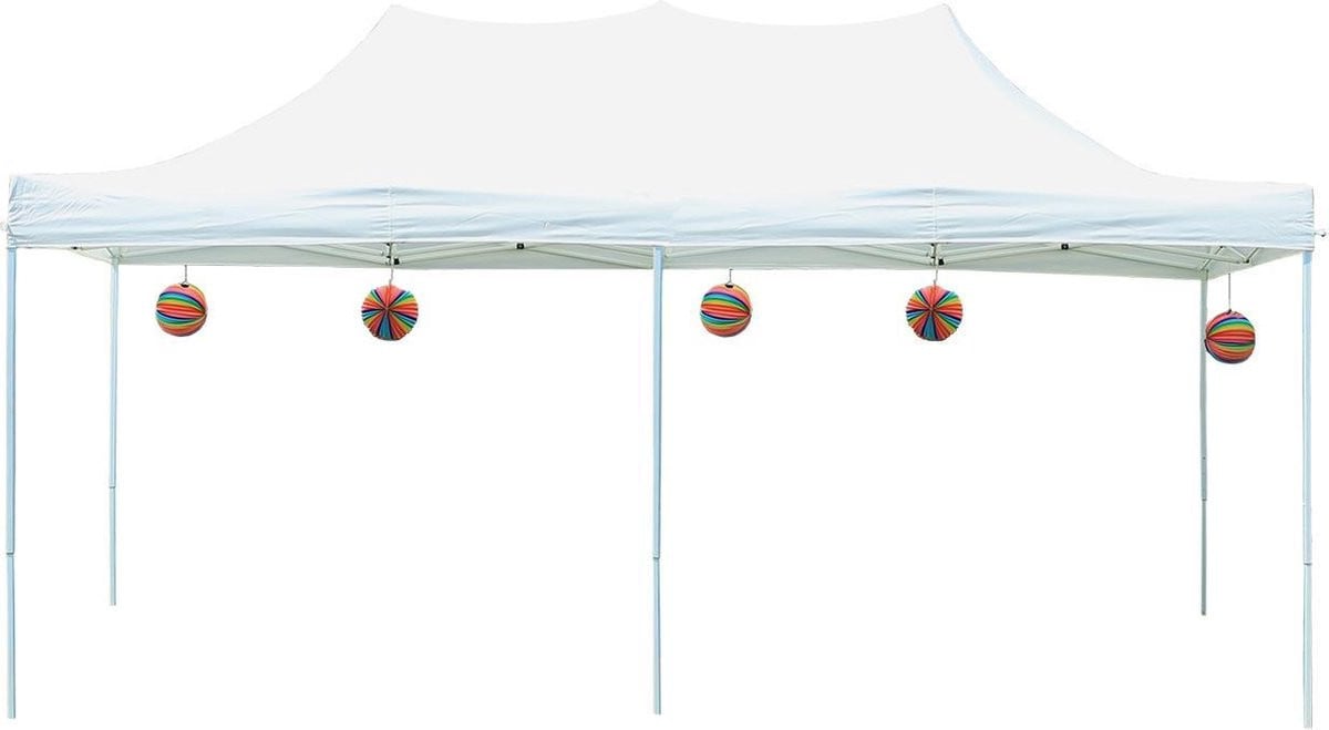 TOOLPORT Partytent Economy 3x6 m wit met stalen frame en polyester dakzeil