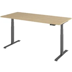 BaseLite Schreibtisch höhenverstellbar (elektrisch) »Base« 180 cm Gestell grafitfarben braun, 180x129.5x80 cm