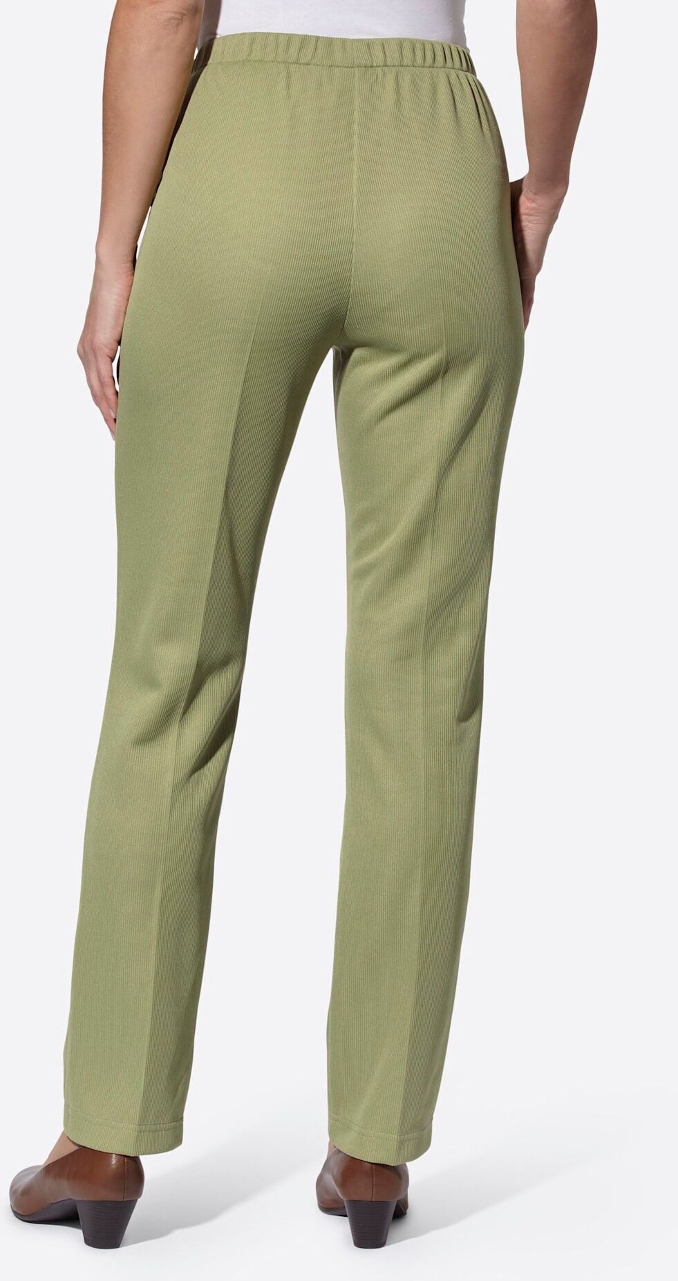 Jerseyhose CLASSIC BASICS, Damen, Gr. 205, Extrakurzgrössen, grün (schilf), 100% Polyester, unifarben, lang, Hosen Jerseyhose schilf 205, Extrakurzgrössen