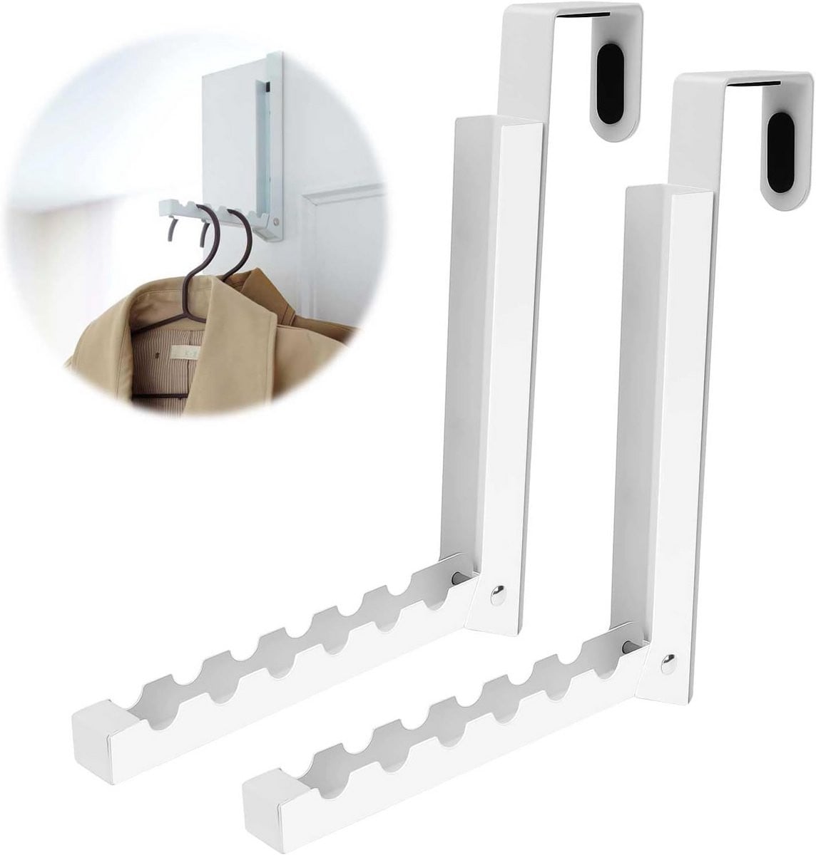 2 stuks Inklapbare Deurhangers voor Kleding en Handdoeken