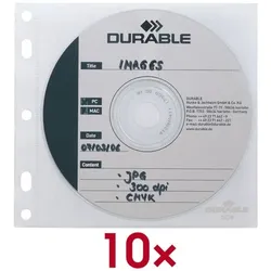 Durable Abheftbare CD/DVD/Blu-ray-Schutzhüllen weiß, 14x12.5 cm