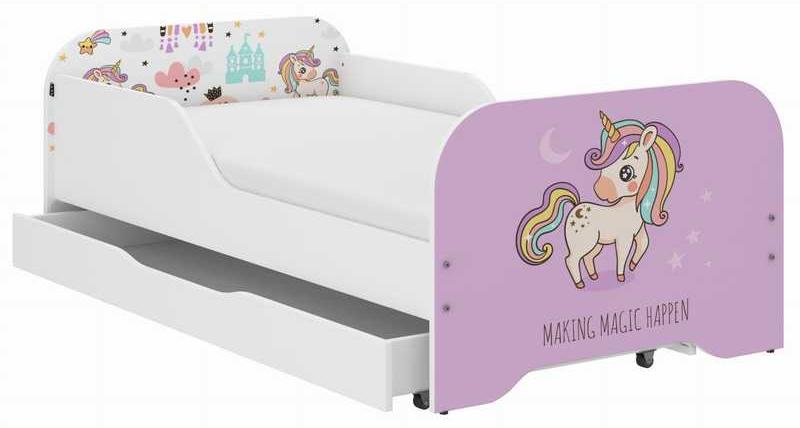 Kinderbett - Kleinkindbett - Jugendbett - Bett mit Zelt - Mädchenbett - 140x70 cm - Mit Matratze