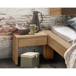Massivholz »Vancouver« Nachttischkonsole in L-Form mit Schublade 45x40x33cm links