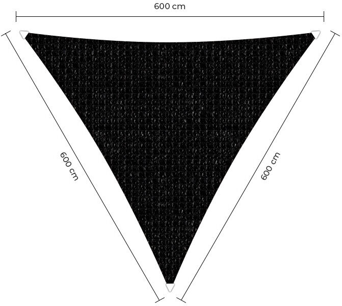 Sunfighters Schaduwdoek driehoek zwart 6x6x6m. 2e kans