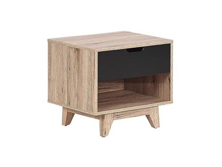 Nachttisch heller Holzfarbton/schwarz Schublade modernes Design Spencer