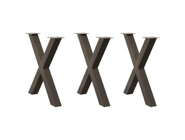 KGTKGTYER Tischbeine X-Form, Metall Untergestell für Esstisch, 3 STK Pulverbeschichtet, Inklusive Nivellierfüße, Robustes Industriedesign