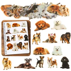 Set mit Hundeaufklebern verschiedener Arten, rutschig, transparent, 50 Stück.