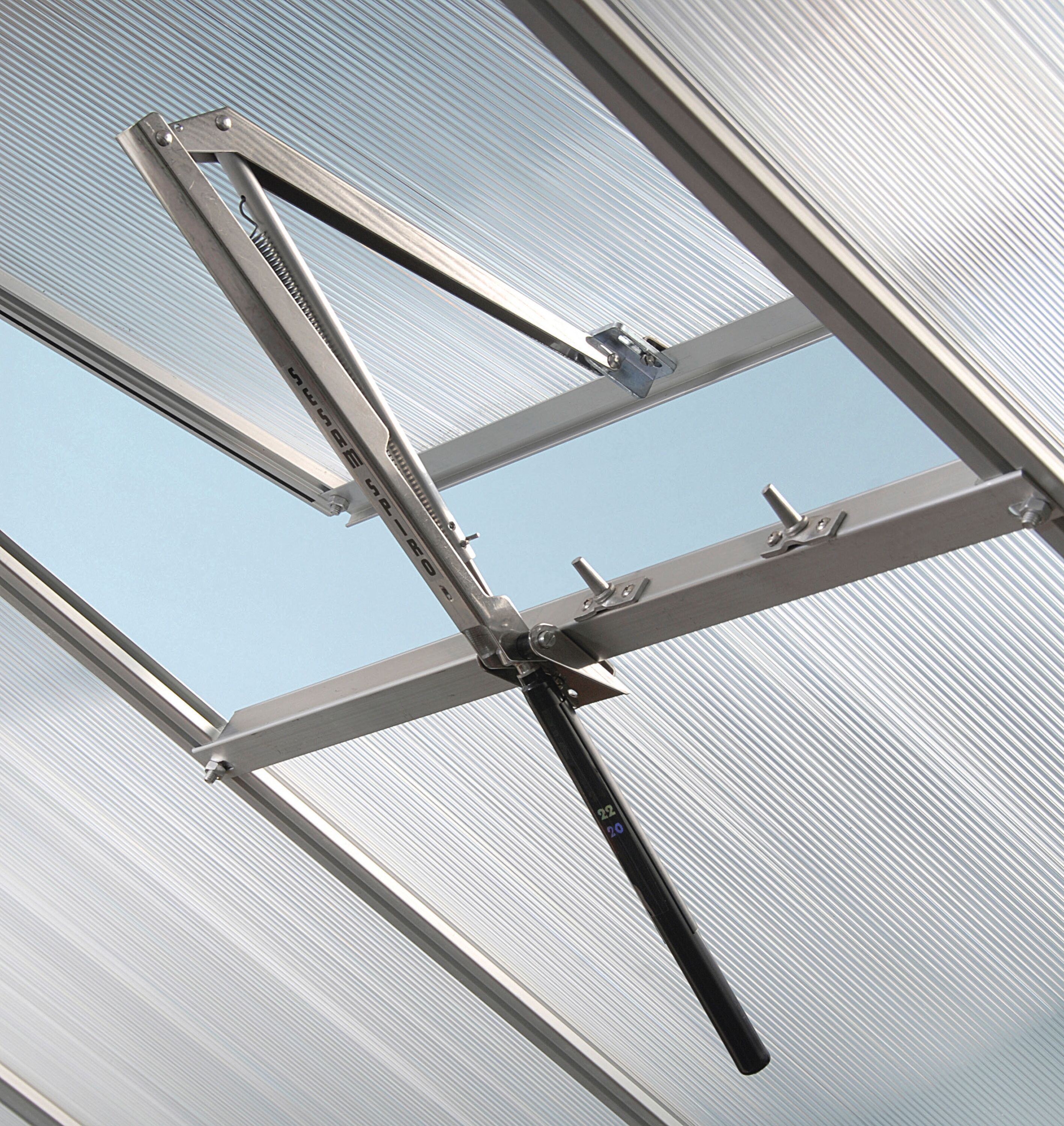 Gewächshaus-Fensteröffner VITAVIA "Sesam Spiro", silber (silberfarben), Aluminium, Dachfensteröffner