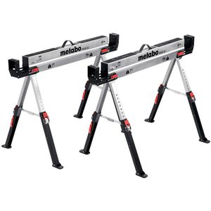 Metabo Arbeitsbock 626990000, Set MAB 82, bis 1180kg, 61,5 - 82 cm, klapp- & höhenverstellbar, aus Stahl, 2 Stück