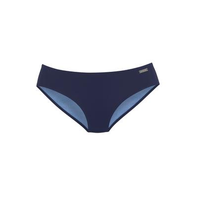Bikini-Hose LASCANA "Myst", Damen, Gr. 34, N-Gr, blau (marine), Recycling-Polyamid, unifarben, Badehosen Bikini-Hose, in höherer Schnittform