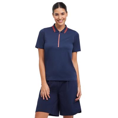 Poloshirt FALKE "FALKE Polo Shirt", Damen, Gr. S, ocean (6119), Shirts