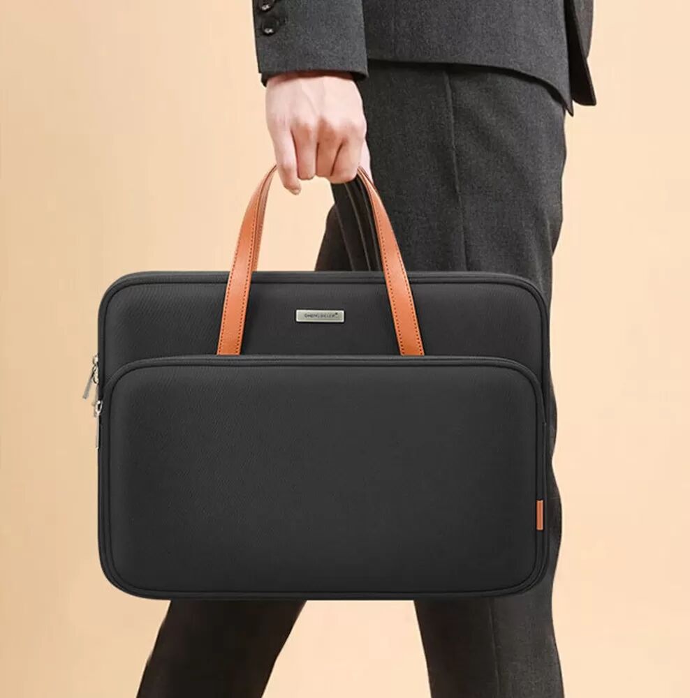 INF Schwarze 13.3/13.6 Zoll Laptoptasche - Polyester, Kratzfest & Wasserabweisend