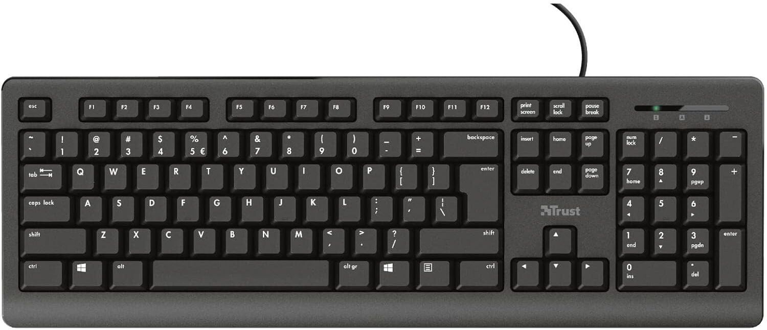 Trust Primo Wired Keyboard – Full-Size USB Keyboard (Black)