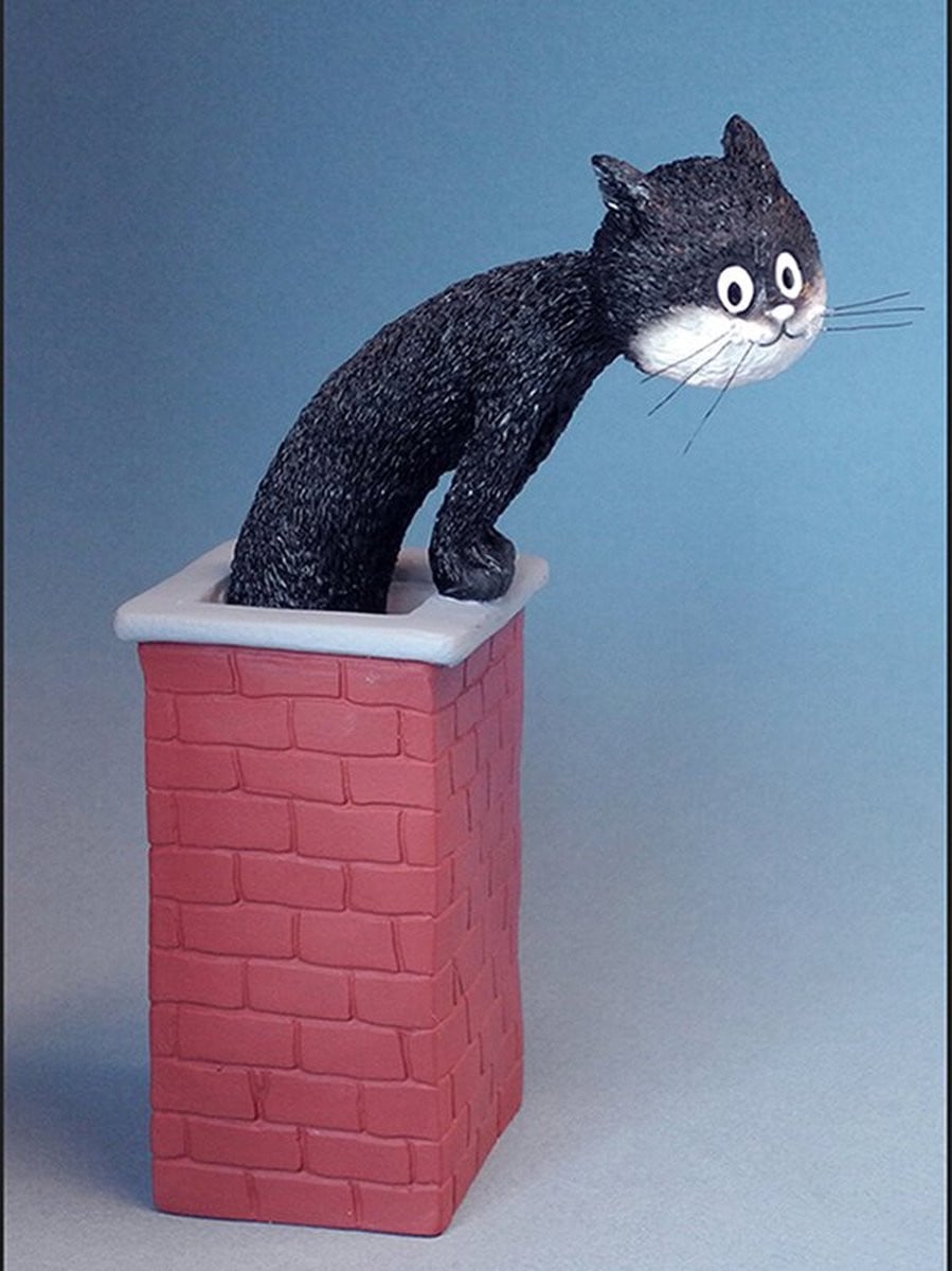 Dubout Parastone Decoratie Poes uit de Schoorsteen