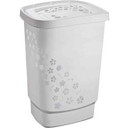 ROTHO Wäschebox Flowers 55 l grau 44,7 x 34,7 x 60,4 cm 1756002590