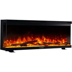 KAMINIO Elektrokamin LEA - Elektrischer 3-in-1 Kamin mit Panoramaview, Heizung, 3D-Flammeneffekt, 12 Flammenfarben, Fernbedienung  - 42 Zoll
