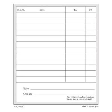 Mayland-Burde Kassenblock 100bl 100x383mm 92 2205 20 - (92220520)