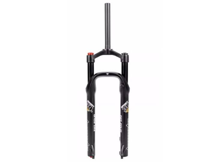 HIMALO Fat Bike Federgabel 26x4.0'' MTB-Luftgabel 1-1/8 Gerades Rohr Fahrrad-Gabel 100mm Federweg QR Scheibenbremse Vorderradgabel Zugstufe Einstellbar Manuelle Sperre (Color : Black)