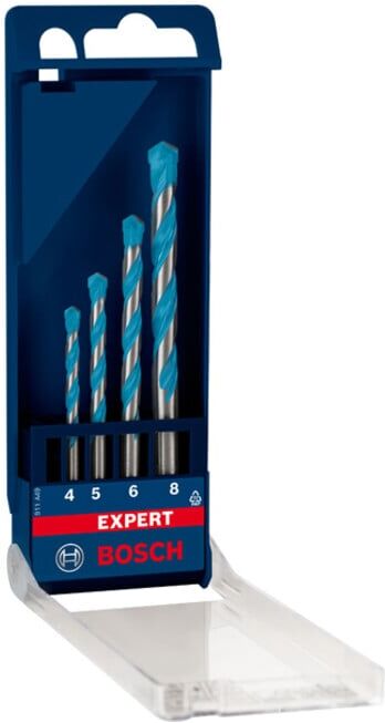BOSCH EXPERT MultiConstruction CYL-9 jeu de forets, 4/5/6/8 mm, 4 pcs. Pour les perceuses rotatives et à percussion (2608900649)