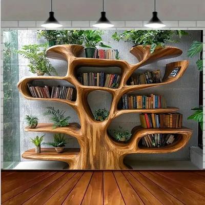 Uplifted Goods Tree Bookshelf Tapestry For Reading Nooks And Home Decor 35.4 X 59 In