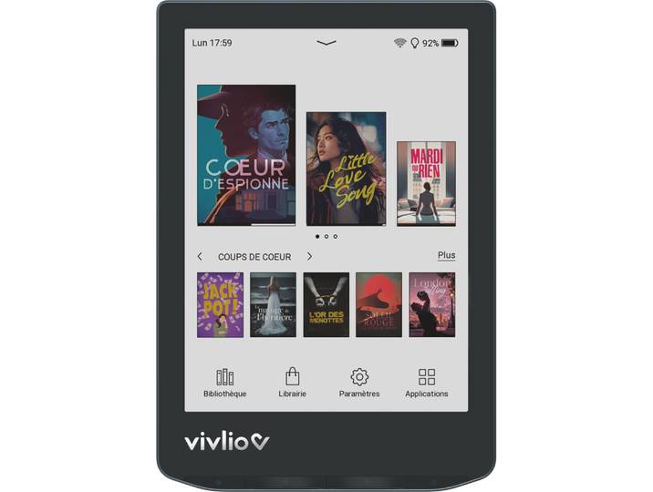 Liseuse ebook Vivlio Light HD Color - 6 pouces - Bleu Acier