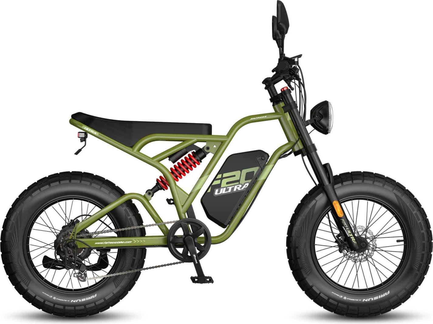 FAFREES F20 Ultra E-Bike (EU Type-Approval L1e-B) - Akku 48V25AH 20-Zoll-Rädern Mechanische Bremsen - Grün