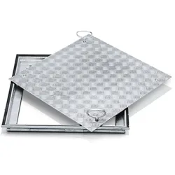ZARGES Schachtabdeckungen aus Stahl, verzinkt mit Deckelplatte  600x400 mm
