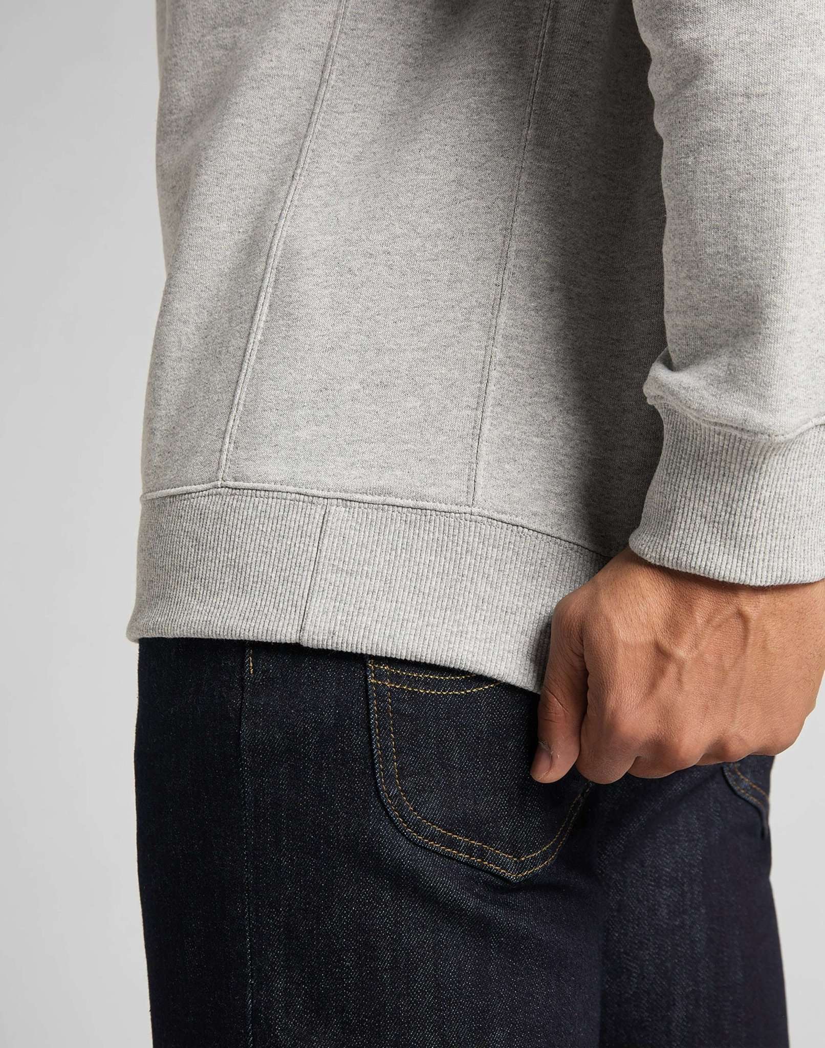Sweatshirt LEE "Lee Sweatshirt Plain Crew", Herren, Gr. M, grau, Obermaterial: 100% Baumwolle CO., Sweatshirts Sweatshirt grau M