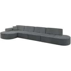 ECKSOFA Ottomane Links TARO-L3 - 413x171x79,5 cm Dunkelgrau