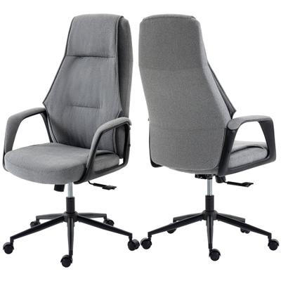 Chefsessel DUO COLLECTION "Arjen", grau (dunkelgrau, schwarz, dunkelgrau), B:64cm H:119cm T:69cm, Stühle, Hochwertiger Filzstoffbezug