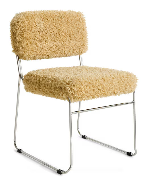 HKliving Eetkamerstoel Endless Poodle stof - Goud