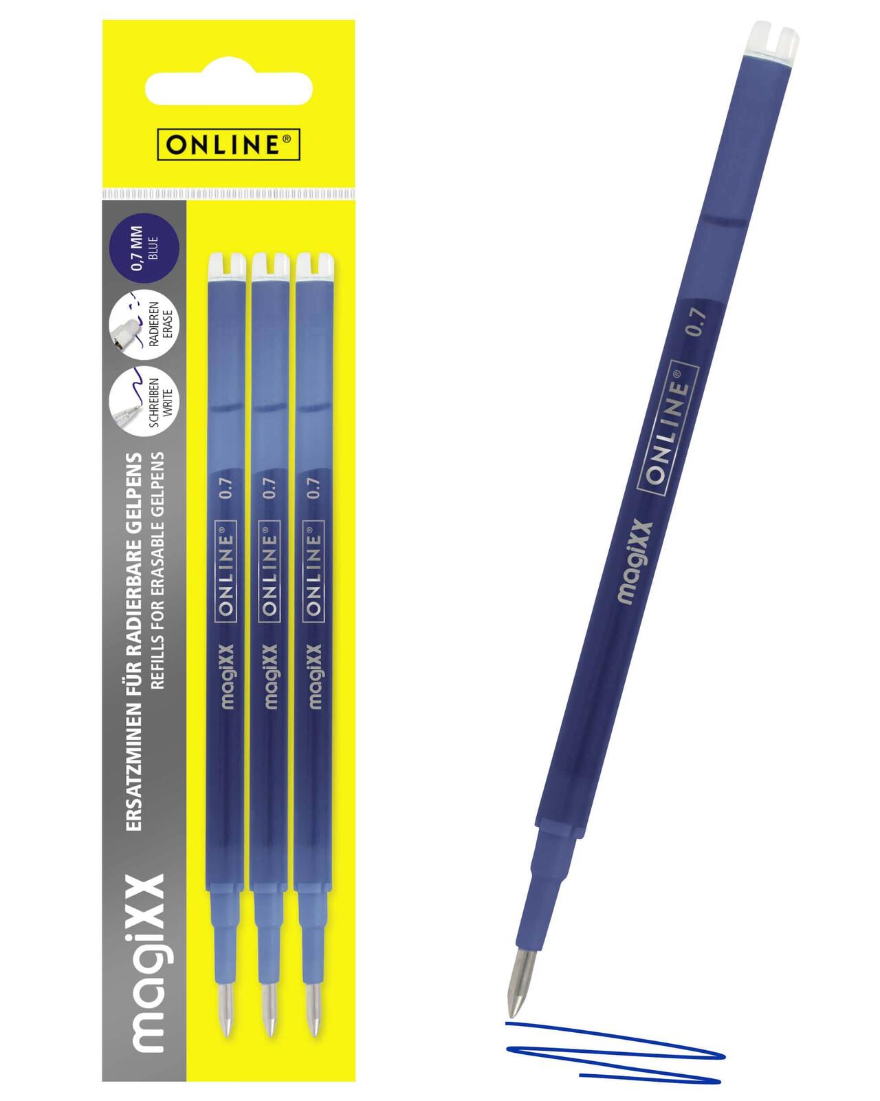 ONLINE® magiXX Gelschreiberminen 0.7 mm Blau 40160/3