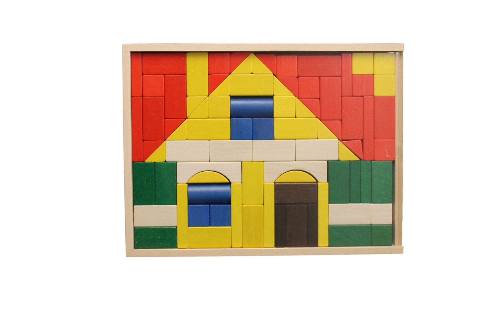 Ebert 205425 Houten bouwset huis met bouwstenen