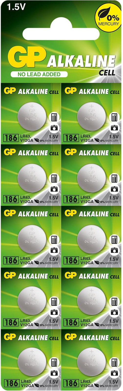 GP Knopfcellen LR43 1,5 V 050186AC10