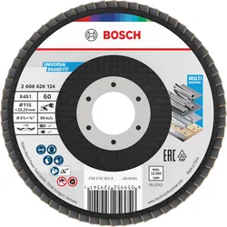 Bosch X451 Fächerschleifscheiben, 115mm, T29, K60 - 2608626124