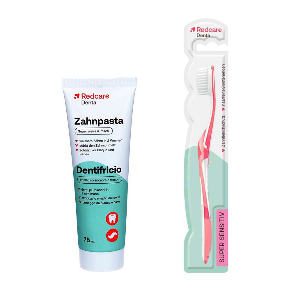 Redcare Denta Zahnpasta + Zahnbürste, super sensitiv 1 St Set