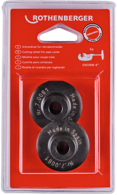 Molette de coupe p. tube en acier p. coupe-tubes p. acier 4000781063 2 pièces so ; ROTHENBERGER (070061D)
