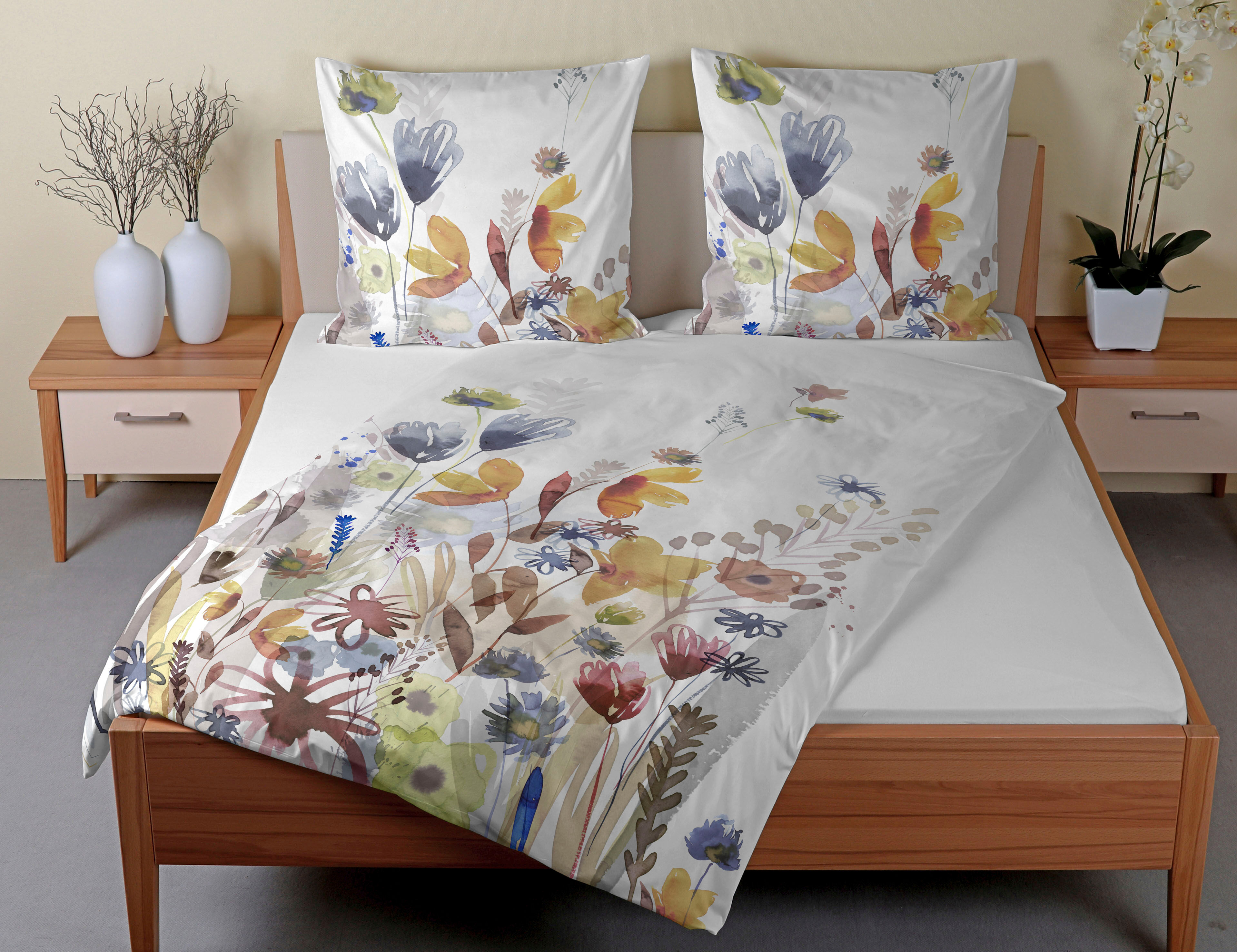 Bettwäsche CASATEX "Calvados", weiss (weiß), B/L: 135cm x 200cm, 1 Stk., 1 Stk., Satin, B/L: 80cm x 80cm, 2 Stk., Satin, Obermaterial: 100% Baumwolle, Bettwäsche, Bettwäsche, detailreich, frische und fröhliche Farben, sanfter Look weiß B/L: 135cm x 200cm,