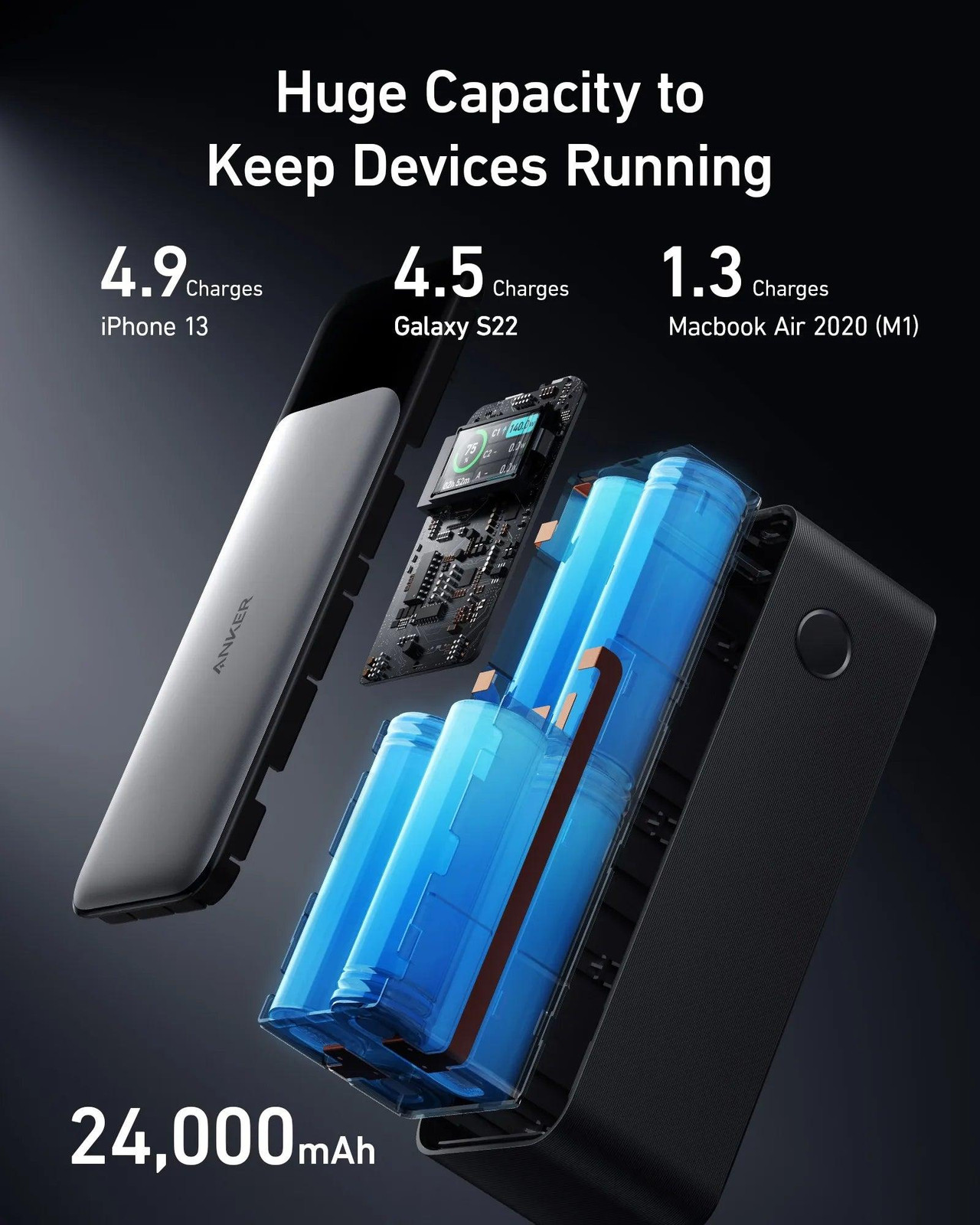 Selius Powerbank met Digitaal Display - Draagbare USB Oplader