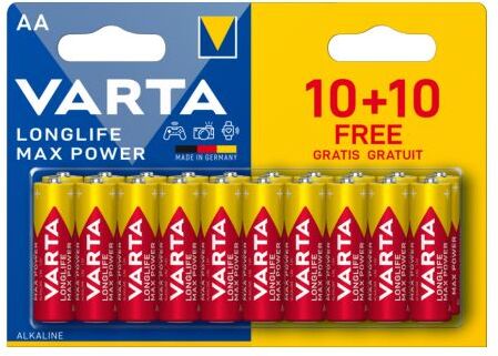 Blister de 20 piles Longlife Max Power AA/LR06 VARTA 4706101490
