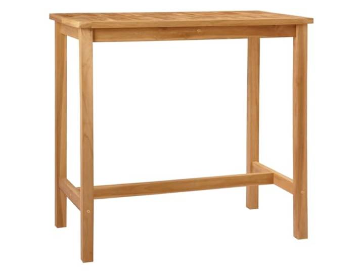 XHNIFBN Bartisch Massiv-Teak Natur 110 x 60 x 105 cm Stehtisch Outdoor Robuster Stehtisch aus Holz mit Fußstütze und Lattendesign für Garten, Terrasse und Balkon. Pflegeleicht und stabil.