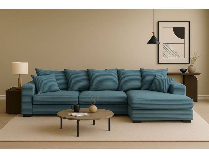 Kaiser Möbel Ecksofa Sofa L-form, Couch L-form Gabon stoff Zoom Ottomane